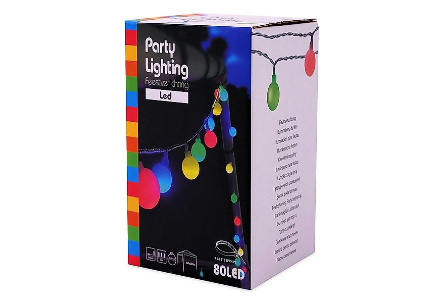 Spetebo LED-Girlande LED Party Lichterkette mit 80 Kugeln - 16 m / bunt, 80 günstig online kaufen