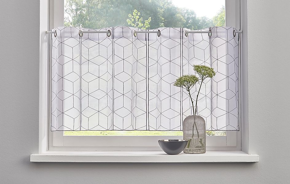 my home Scheibengardine "JULIA" Ösen 1 Stk. tlg. mit Stickerei günstig online kaufen