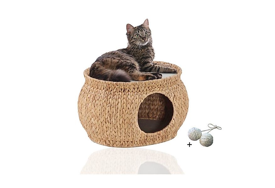 Rohrschneider Tierhöhle Katzenhöhle aus Wasserhyazinthe Katzenkorb geschütz günstig online kaufen