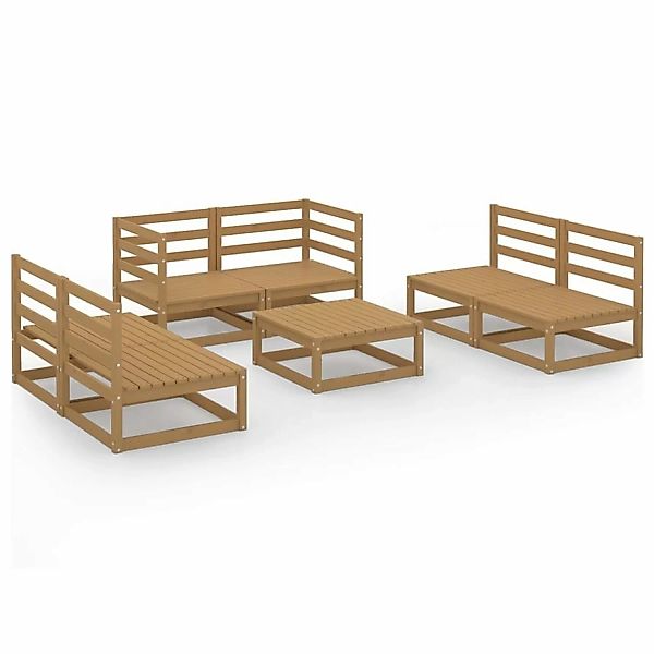 vidaXL 7-tlg Garten-Lounge-Set Honigbraun Massivholz Kiefer Modell 7 günstig online kaufen