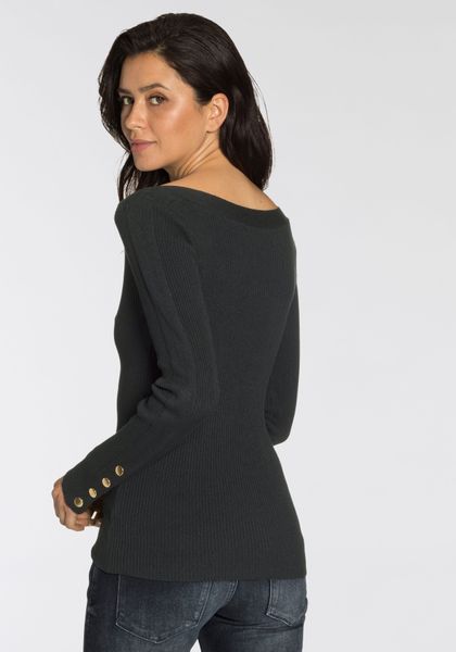 Melrose Strickpullover aus Rippqualität mit Knöpfen günstig online kaufen