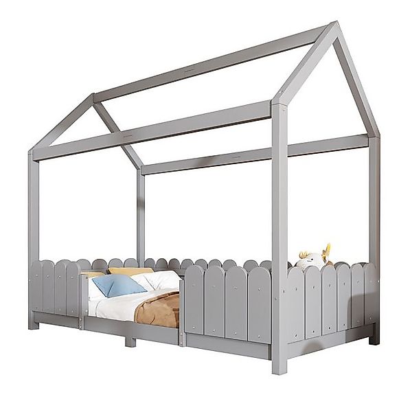 Gotagee Hausbett 90x200 cm Mit Rausfallschutz flaches Bett Einzelbett Holz günstig online kaufen