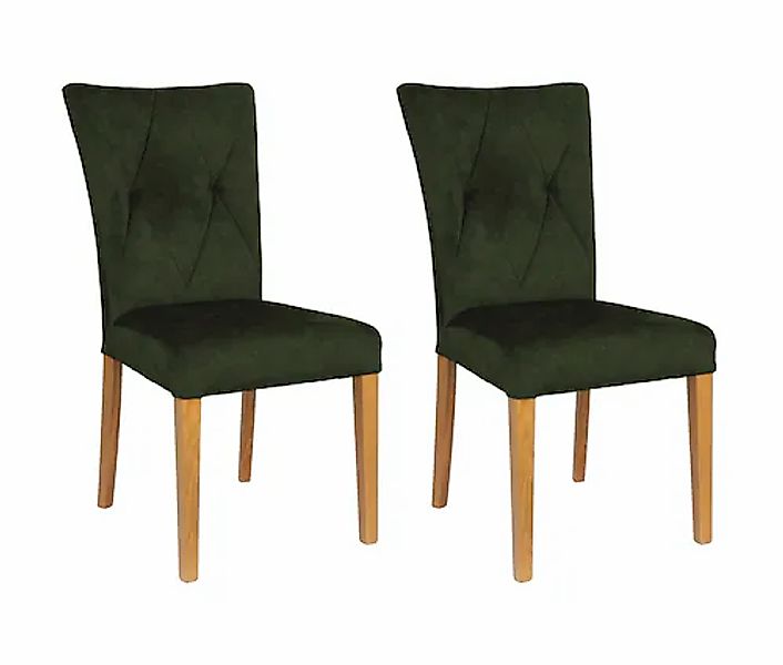 Home affaire 4-Fußstuhl »Diamond« (Set) 2 Stk. Samtvelours Sitz und Ruecken günstig online kaufen