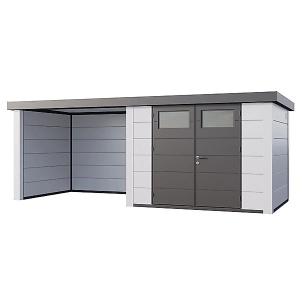 Gerätehaus Classico 3024 mit Lounge S Links mit Weiße Ecken 582 x 238 cm We günstig online kaufen