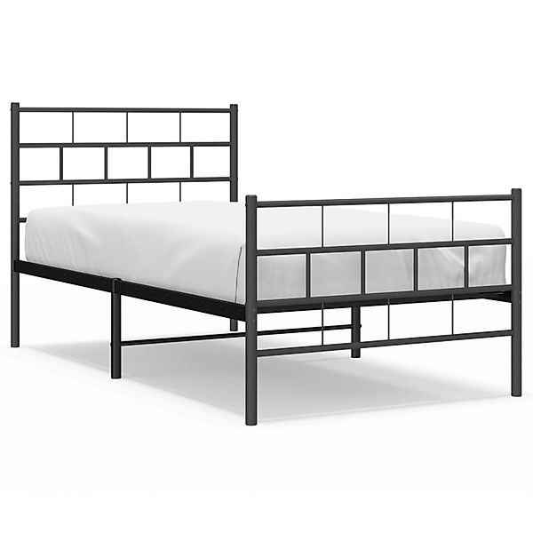 vidaXL Bettgestell mit Kopf- und Fußteil Metall Schwarz 100x190 cm Modell 1 günstig online kaufen