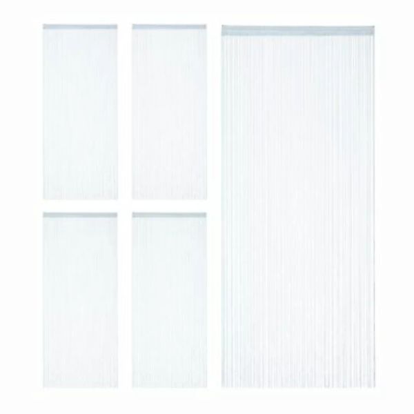 relaxdays 5 x Fadenvorhang silber 90 x 245 cm günstig online kaufen