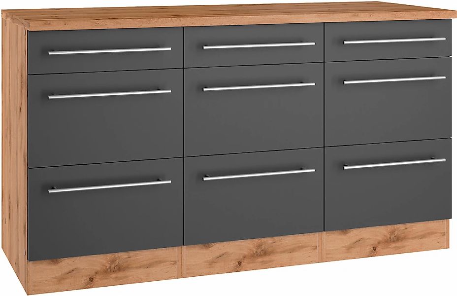 KOCHSTATION Unterschrank "KS-Wien" edel aussehende gestiftete Fronten günstig online kaufen