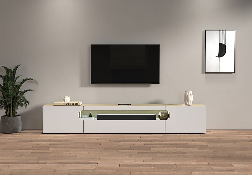 INOSIGN Lowboard Real,TV-Kommode,TV-Möbel,Breite 240cm kompl. hochglanz günstig online kaufen