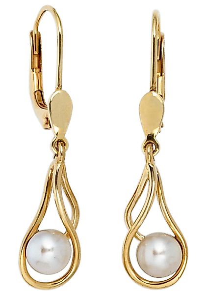 JOBO Perlenohrringe "Ohrringe mit Perlen", 585 Gold mit Süßwasser-Zuchtperl günstig online kaufen