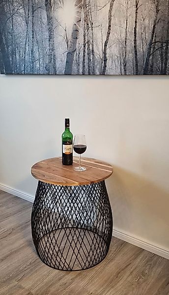 Ambiente Haus Beistelltisch "Urban rundes Beistelltisch käfig -H 50cm", (1 günstig online kaufen