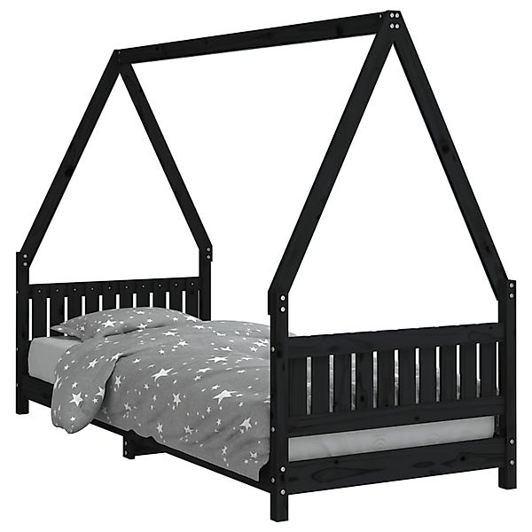 vidaXL Kinderbett Schwarz 80x200 cm Massivholz Kiefer 834497 günstig online kaufen