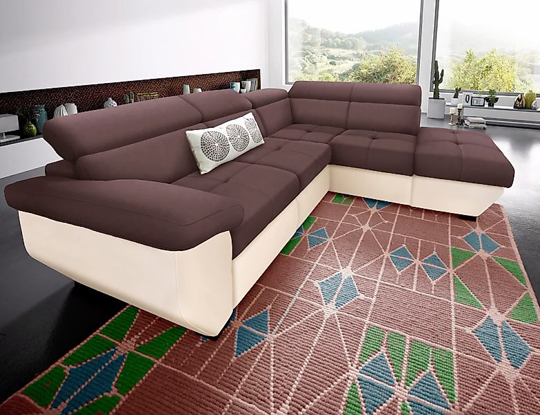 COTTA Ecksofa "Speedway L-Form", mit Kopfteilverstellung, wahlweise mit Bet günstig online kaufen