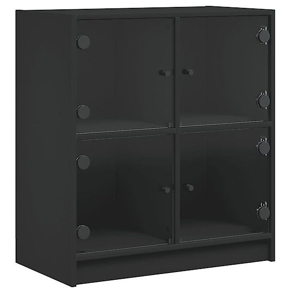 vidaXL Beistellschrank Beistellschrank mit Glastüren Schwarz günstig online kaufen