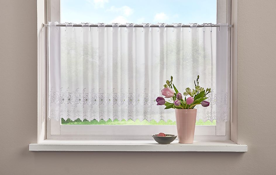 Home affaire Scheibengardine »Sunny« Durchzuglöcher 1 Stk. tlg. transparent günstig online kaufen
