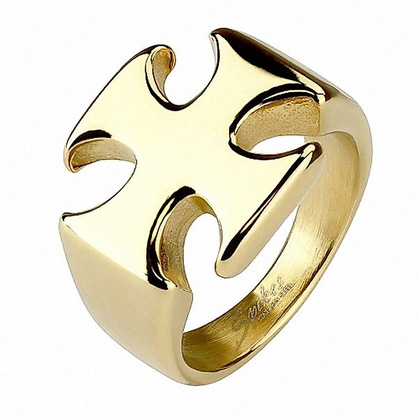 Taffstyle Fingerring Herren Edelstahl Ring Kreuz günstig online kaufen