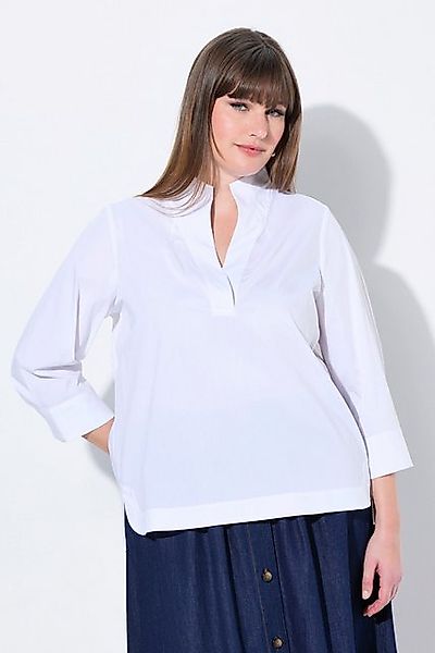 Ulla Popken Longbluse Tunika Kelchkragen 3/4-Arm günstig online kaufen