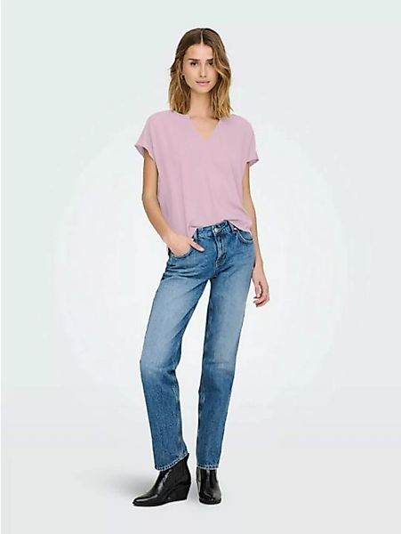 JACQUELINE de YONG Blusenshirt Einfarbige Kurzarm Bluse V-Ausschnitt Blusen günstig online kaufen