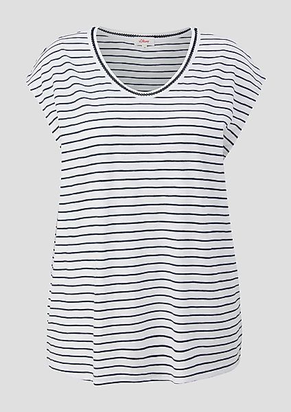 s.Oliver Kurzarmshirt T-Shirt mit V-Ausschnitt im günstig online kaufen