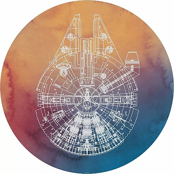 Komar Vliesfototapete Dot Star Wars Millennium Falcon selbstklebend Ø 125 c günstig online kaufen