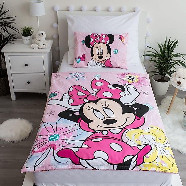 Disney Kinderbettwäsche Disney Minnie Maus Kinderbettwäsche 100 x 135 + 40 günstig online kaufen