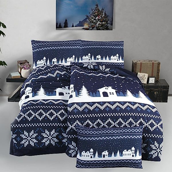 TRAUMSCHLAF Bettwäsche Knitted Home, Flanell, 2 günstig online kaufen
