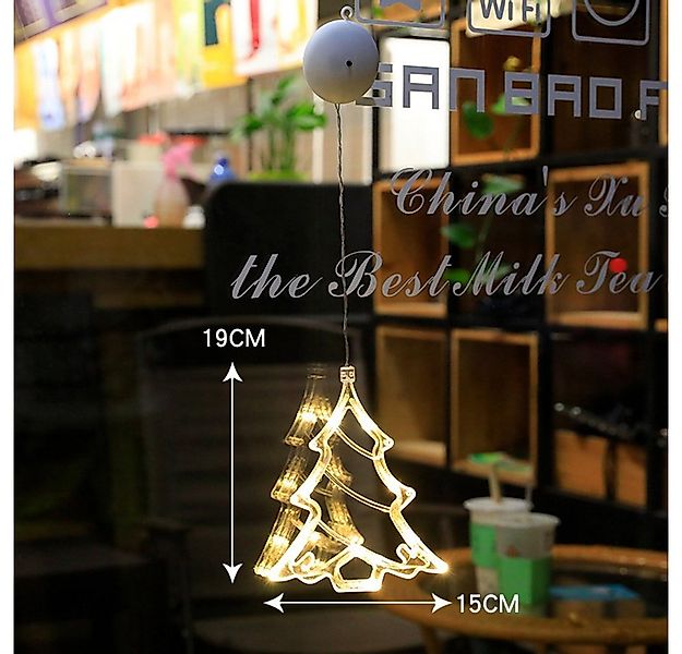 MUPOO LED Dekofigur LED Lichtervorhang Batterie mit Saugnäpfe, LED-Lichterk günstig online kaufen