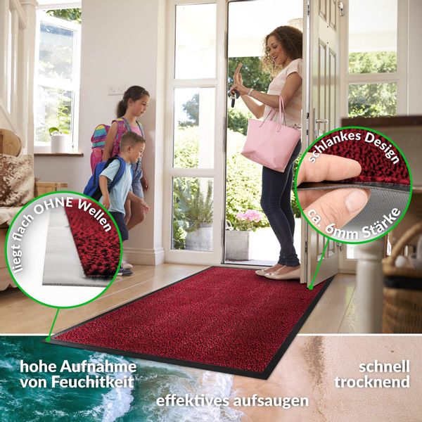 ANRO Fußmatte Türvorleger Schmutzfangmatte Nebraska, eckig, günstig online kaufen