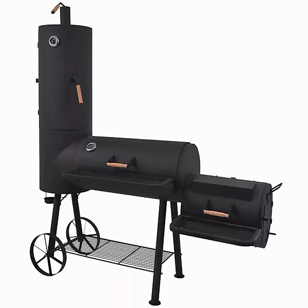 Holzkohle Grill Und Smoker Mit Ablage Schwarz Heavy Xxl günstig online kaufen