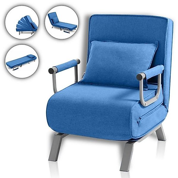 Makika Relaxliege Schlafsessel Schlafsofa Ted klappbar in Blau günstig online kaufen