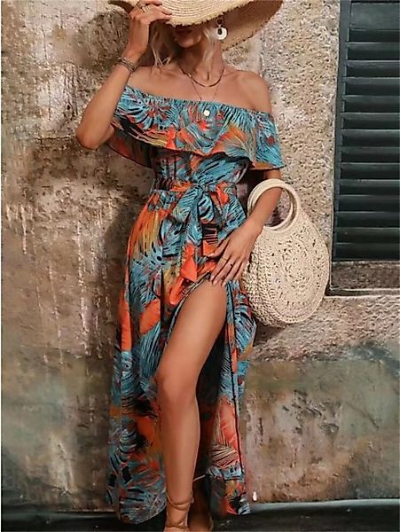 RUZU UG Abendkleid Damenkleid Volantkleid Rüschen Abendkleid Schnürung Tail günstig online kaufen