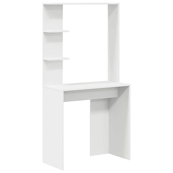 vidaXL Schreibtisch Schreibtisch mit Regal Weiß günstig online kaufen