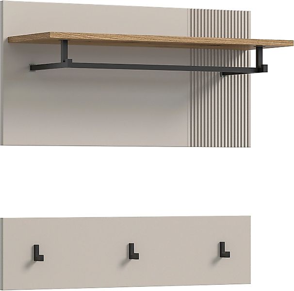 Home affaire Garderobenpaneel EDIL, Breite 80cm, 2-teilig, Hakenleiste & Pa günstig online kaufen