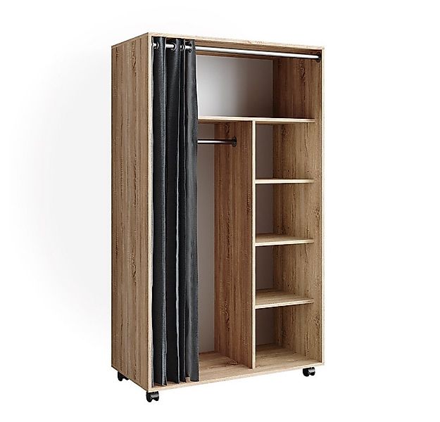 Vicco Kleiderschrank Doros, Sonoma, 100 x 168 cm offen, mit Rollen mit Klei günstig online kaufen