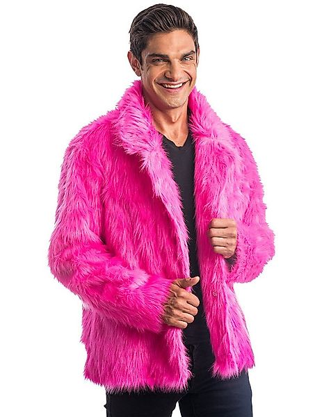 CHAKS Partyanzug Rosfarbenen Mantel aus Kunstpelz für Erwachsene günstig online kaufen