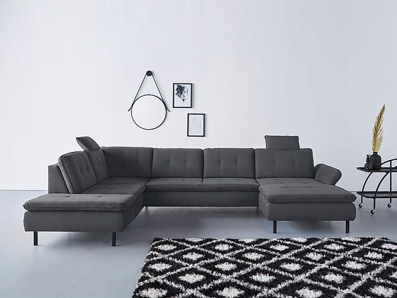 Home affaire Wohnlandschaft »Birkholm U-Form« Armlehnverstellung, auch in E günstig online kaufen