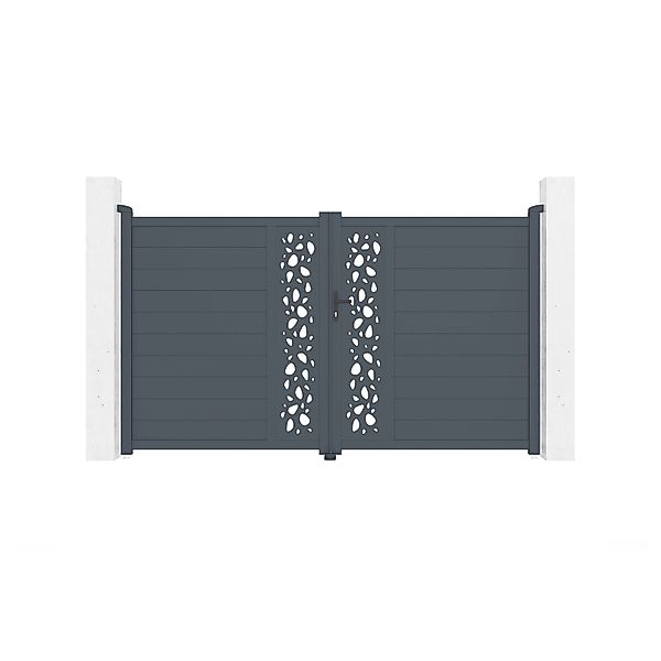 Casanoov Doppelflügeltor Aus Aluminium 3M Sunny H 180Cm Grau günstig online kaufen