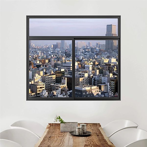 Wandtattoo Fenster Schwarz Tokyo City günstig online kaufen