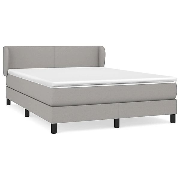vidaXL Boxspringbett mit Matratze Hellgrau 140x190 cm Stoff1396074 günstig online kaufen
