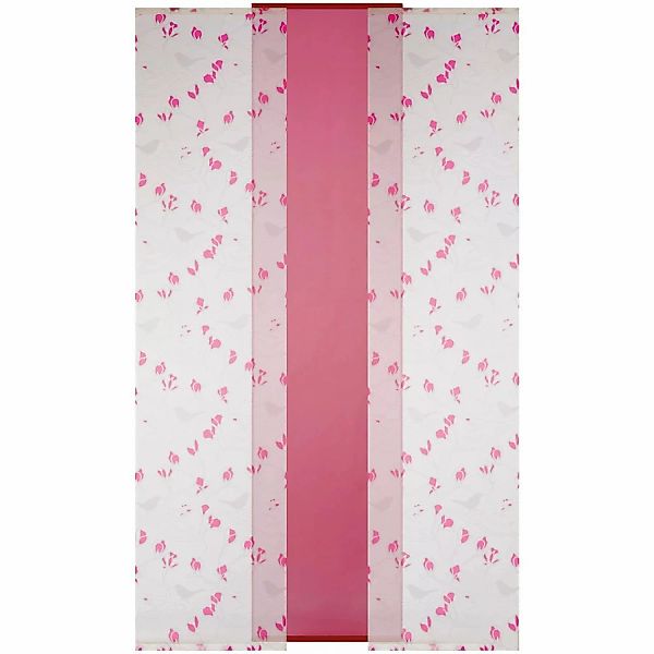 Bestlivings Schiebegardine Elena 3er Set Print Ohne Zubehör Himbeere Paradi günstig online kaufen