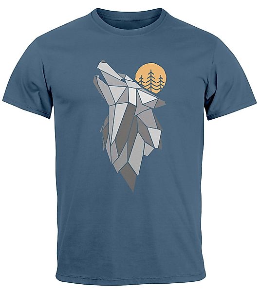 Neverless Print-Shirt Herren T-Shirt Aufdruck Wolf günstig online kaufen