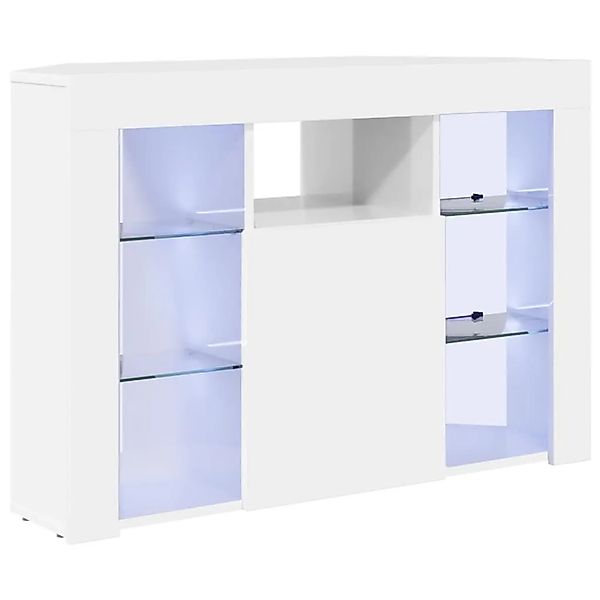 vidaXL Eck-LED-TV-Schrank Hochglanz Weiß 100x40x68cm Holzwerkstoff 889789 günstig online kaufen