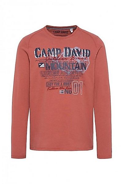 CAMP DAVID Longsleeve mit Used Print und Stickereien günstig online kaufen