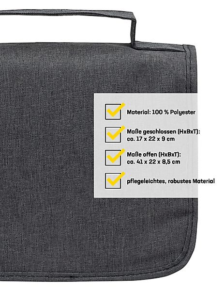 KIRKJUBOUR Kulturbeutel "Rejser" Outdoor Kulturtasche, mit Haken zum Aufhän günstig online kaufen