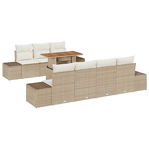 vidaXL Garten Essgruppe mit Kissen 8-Tlg Beige und Creme 3349924 günstig online kaufen