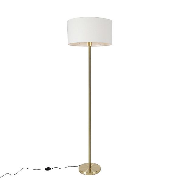 Qazqa Stehlampe Simplo stof, ohne Leuchtmittel, E27, Gold/Messing, Design, günstig online kaufen
