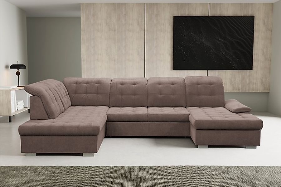 WERK2 Wohnlandschaft »Kordula-New Multifunktion Couch, Breite 332cm, U-Form günstig online kaufen