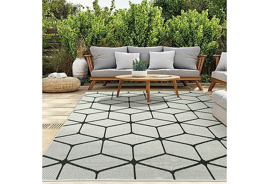 Vimoda Outdoorteppich In- & Outdoor Teppich Bienenstock Optik Raute Muster, günstig online kaufen