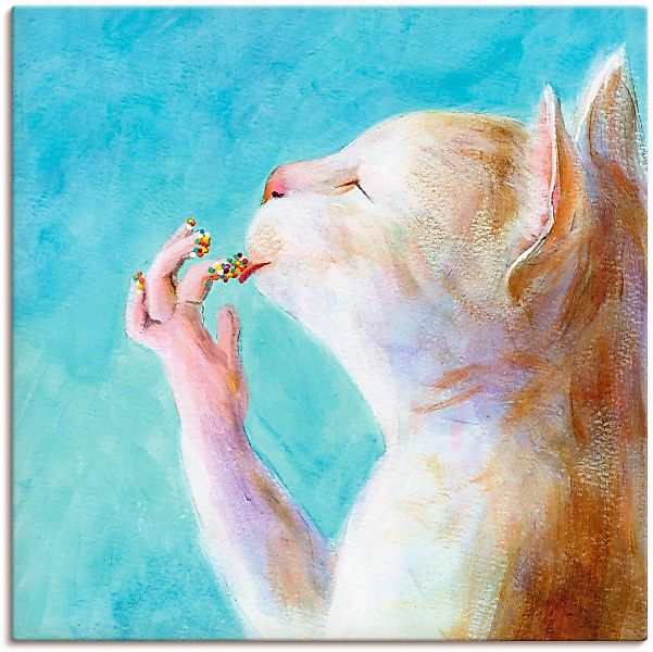 Artland Leinwandbild "Naschkatze" Haustiere 1 Stk. tlg. als Leinwandbild, P günstig online kaufen