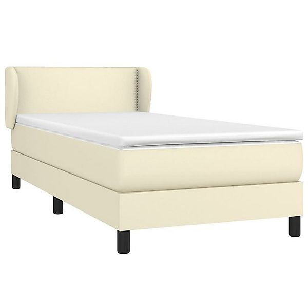 vidaXL Bett Boxspringbett mit Matratze Creme 100x200 cm Kunstleder günstig online kaufen