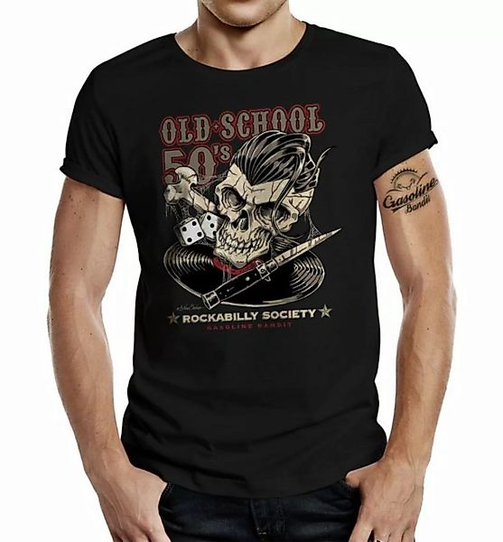 GASOLINE BANDIT® T-Shirt für Rockabilly Hot Rod Racer Fans: Old School 50's günstig online kaufen